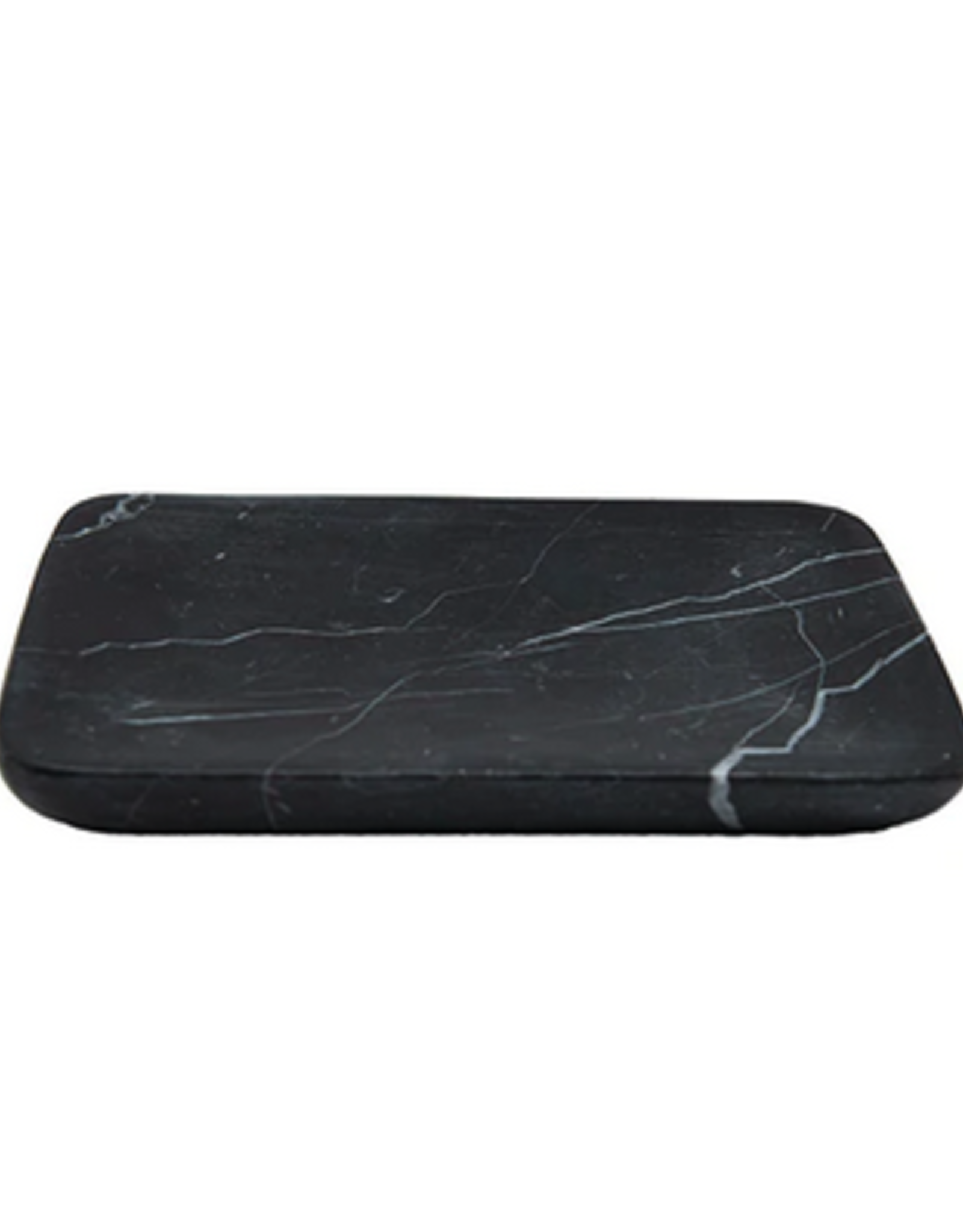 Black Marble Soap Dish w/ Rounded Edges L5.23" W3.66"