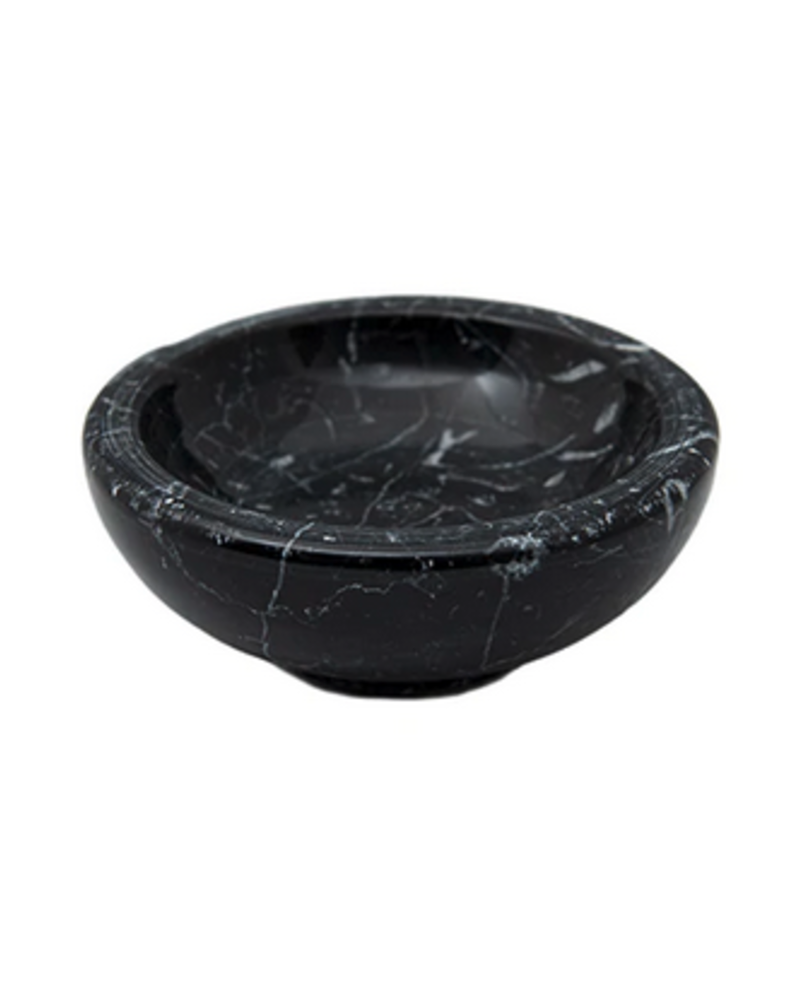 Black Marble Soap Bowl, D4" H1.5"