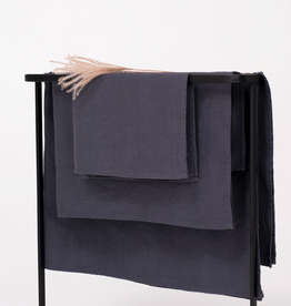 Dark Grey Plain Linen Hand Towel L25" W19"
