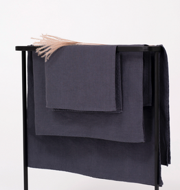 Dark Grey Plain Linen Bath Towel L55" W39"