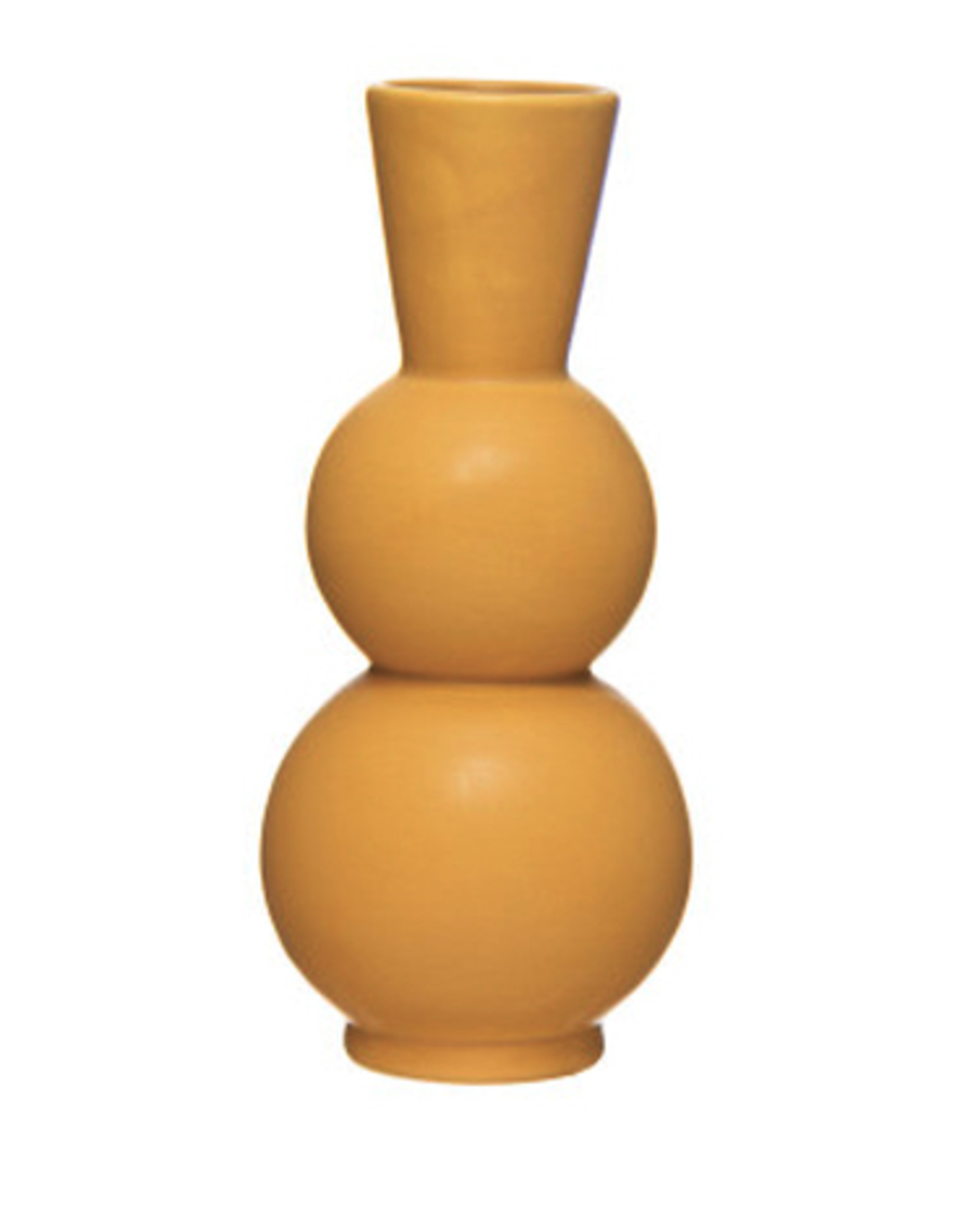 Matte Mustard Stoneware Vase D3.75" H8.75"