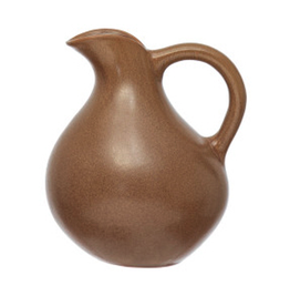 Small Brown Reactive Glaze Pitcher 36oz H7.25"