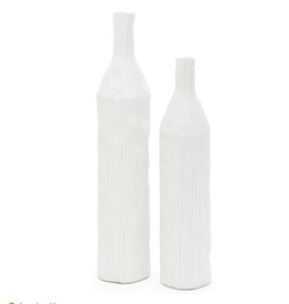 Tall White Longina Vase H20"
