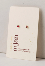 Kaleidoscope Birthstone Stud Earrings - Gold - January