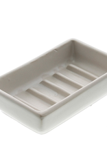 Matte White Luna Rectangular Ceramic Soap Dish L5" W3"