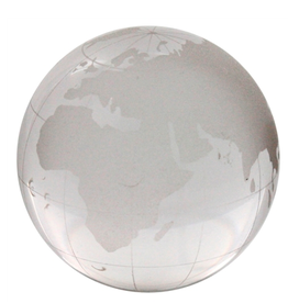 Medium Clear Etched Glass Globe D2"