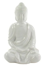 Glazed White Sitting Buddha