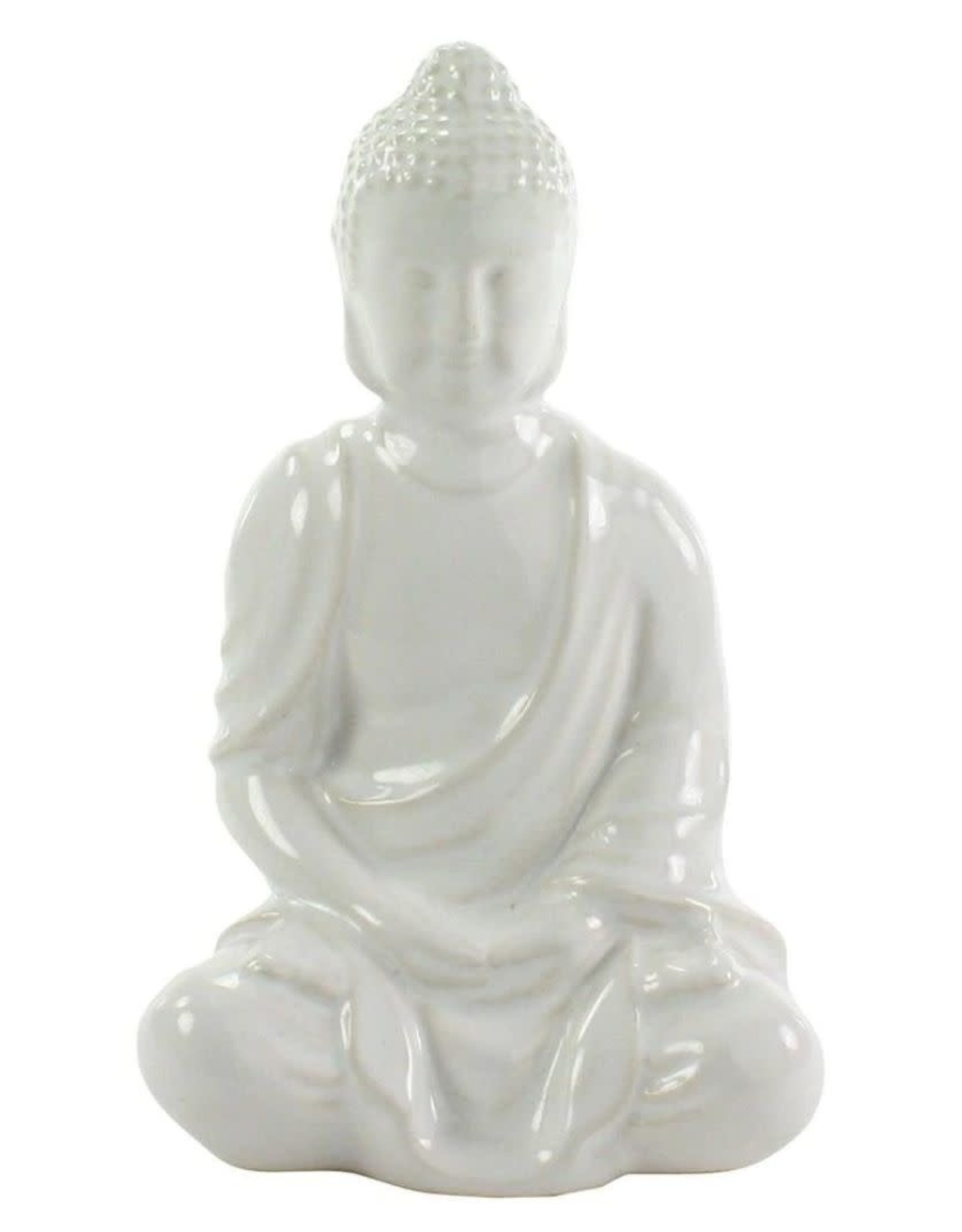 Glazed White Sitting Buddha