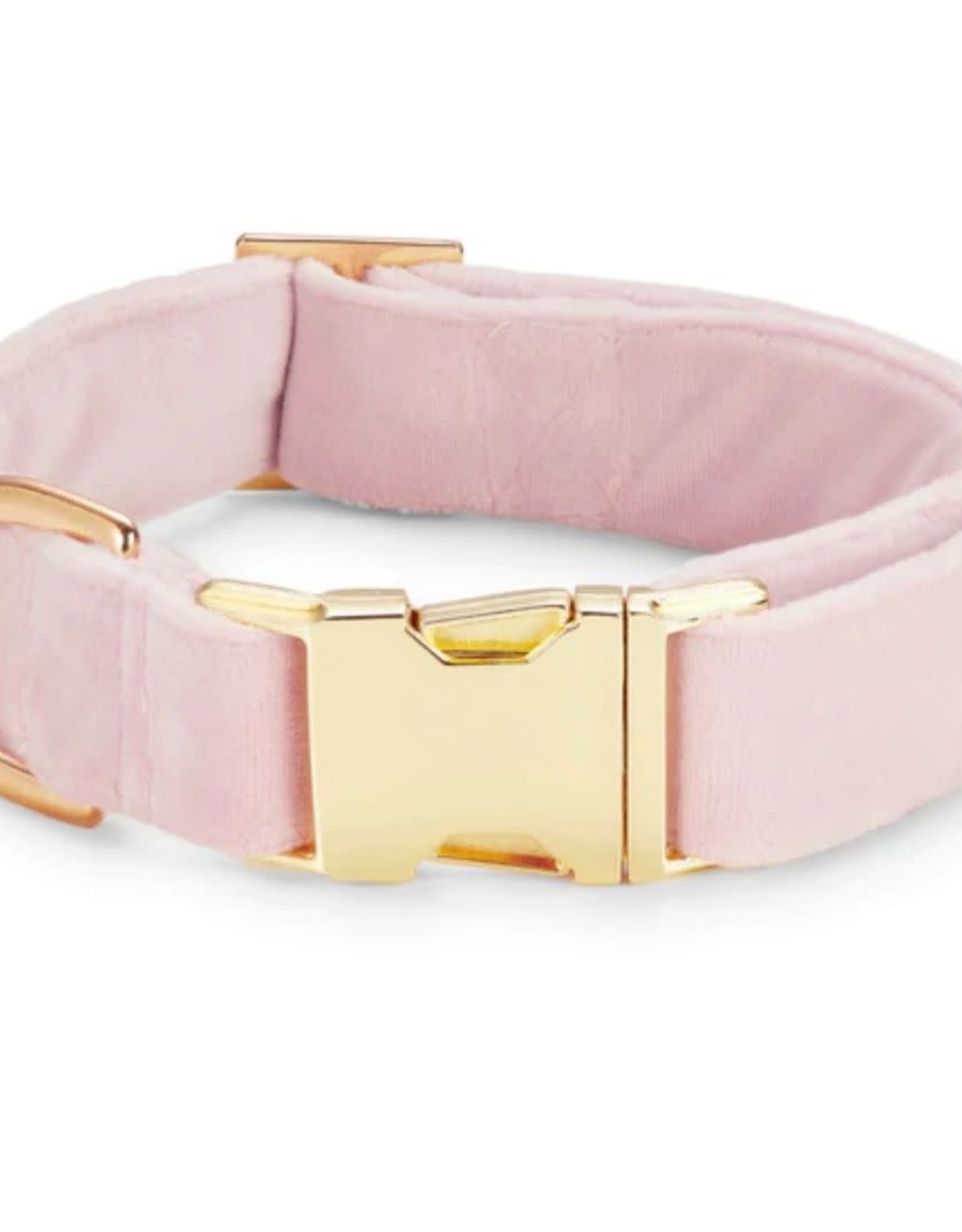 Small Blush Pink Velvet Dog Collar L11"-16" W5/8"