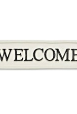 Antique White Cast Iron Welcome Sign L9"