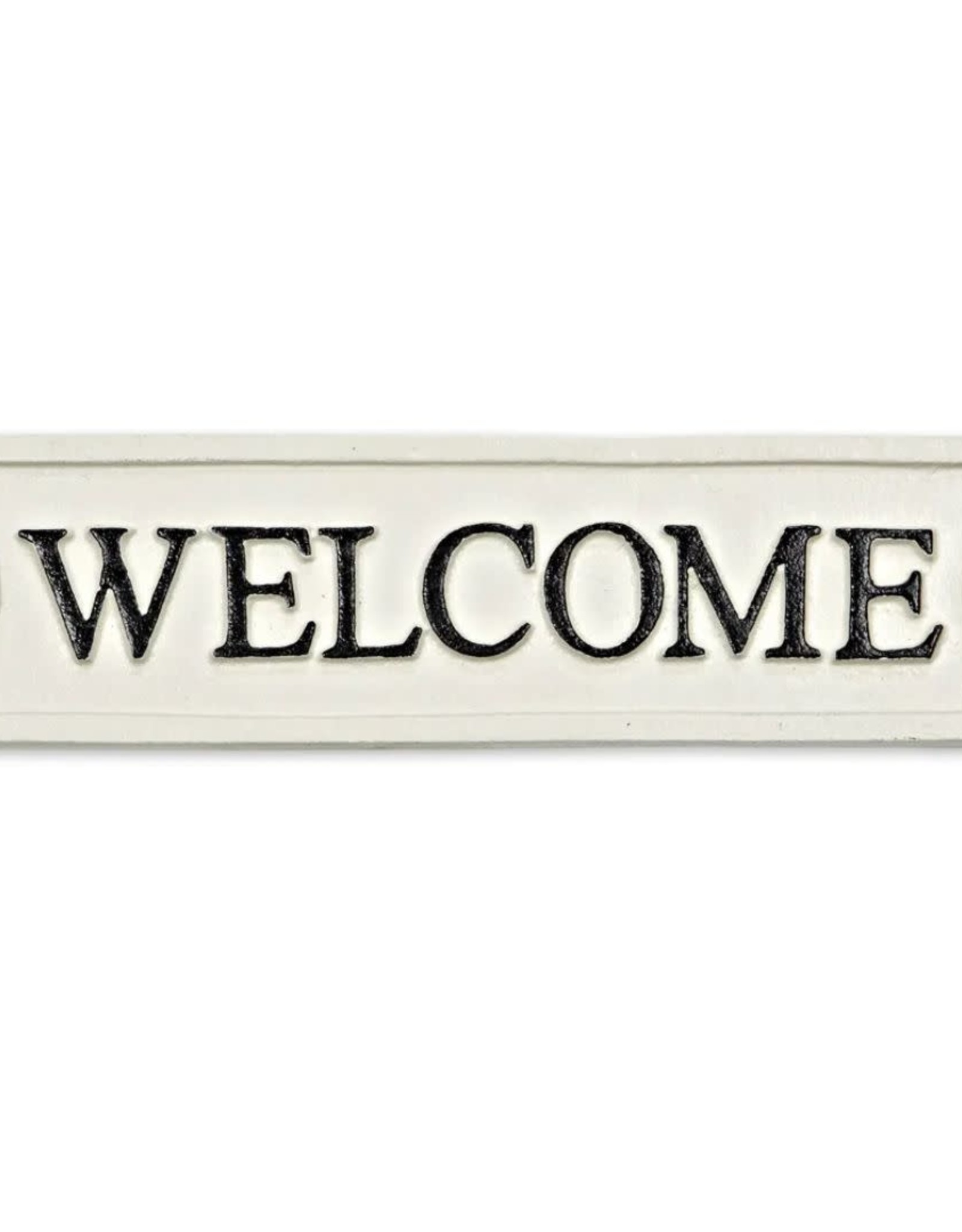 Antique White Cast Iron Welcome Sign L9"