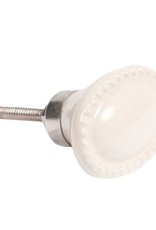 Cream Oval Knob L1.9 " W1.2"