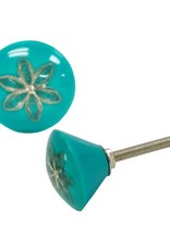 Turquoise Flower Knob