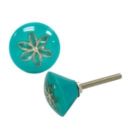 Turquoise Flower Knob