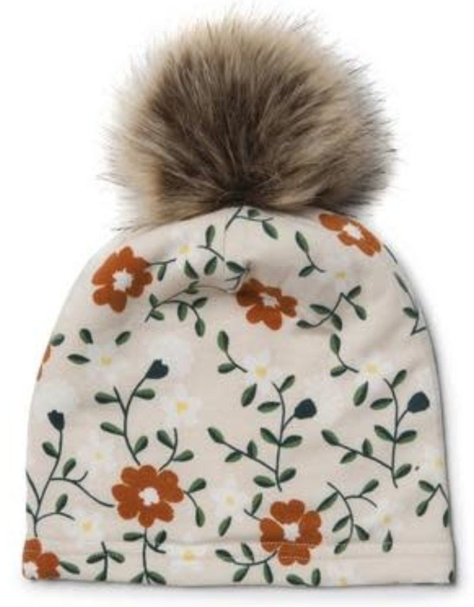 Flower Vine Kid's Pom Pom Hat in Tencel 2T-5T