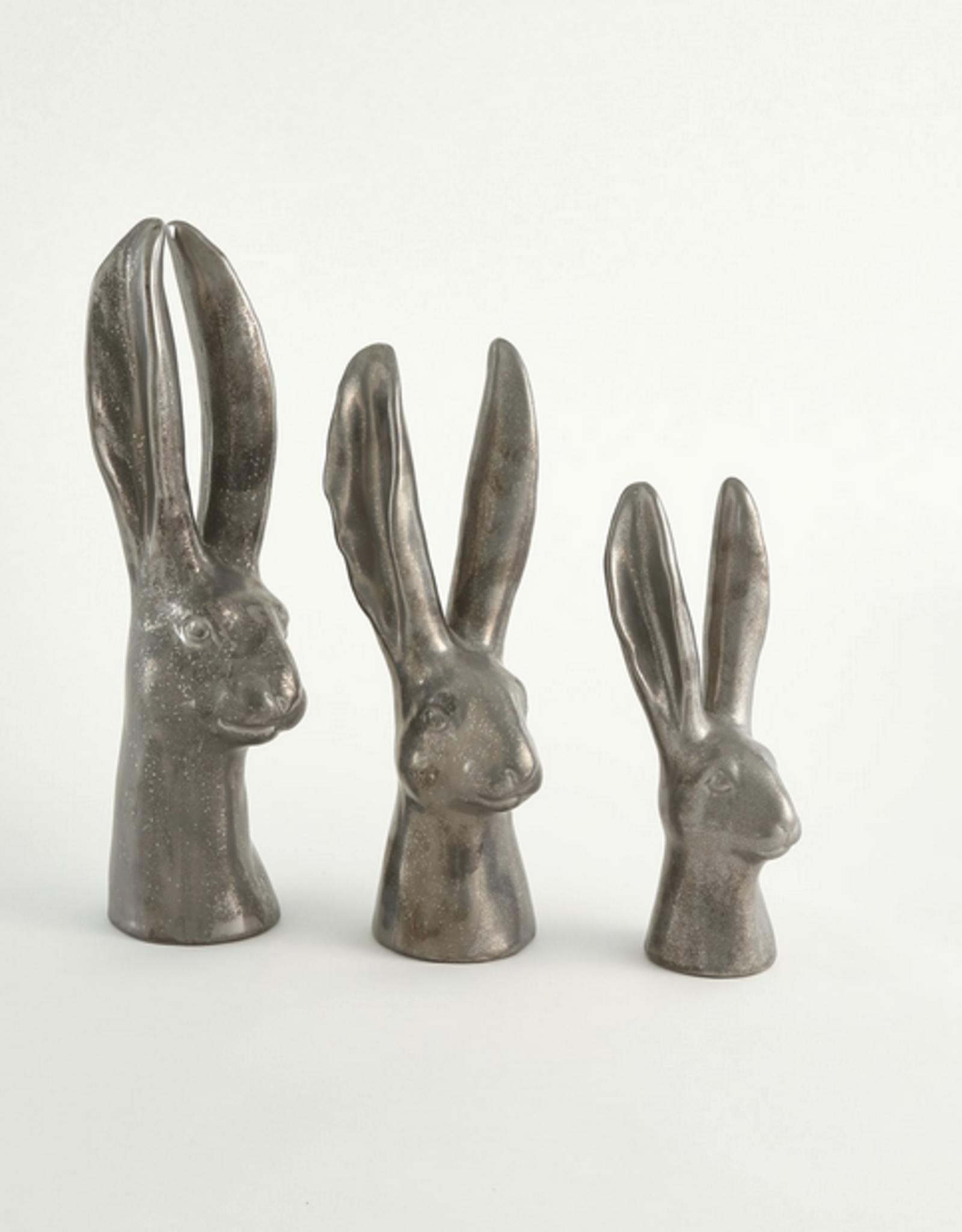 Medium Matte Silver Rabbit H16.25"