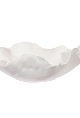 Large White Shiny Cera Organic Bowl D12.5"