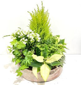 Christmas Floral Arrangement in 12” Birch Wrapped Bowl