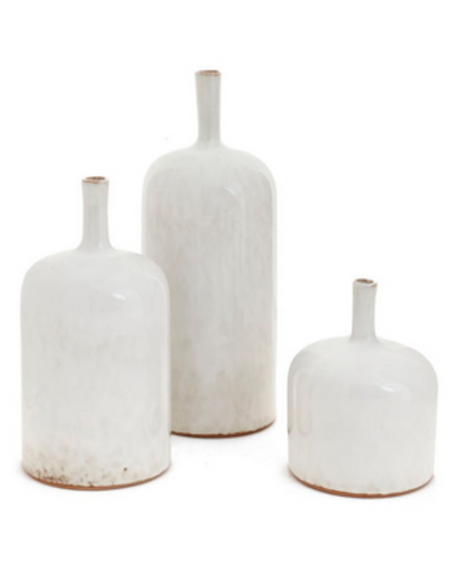 Medium White Reactive Glaze Stoneware Vase H9.5" Reg $41 Now $20