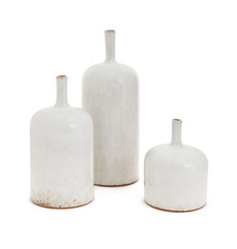 Medium White Reactive Glaze Stoneware Vase H9.5" Reg $41 Now $20