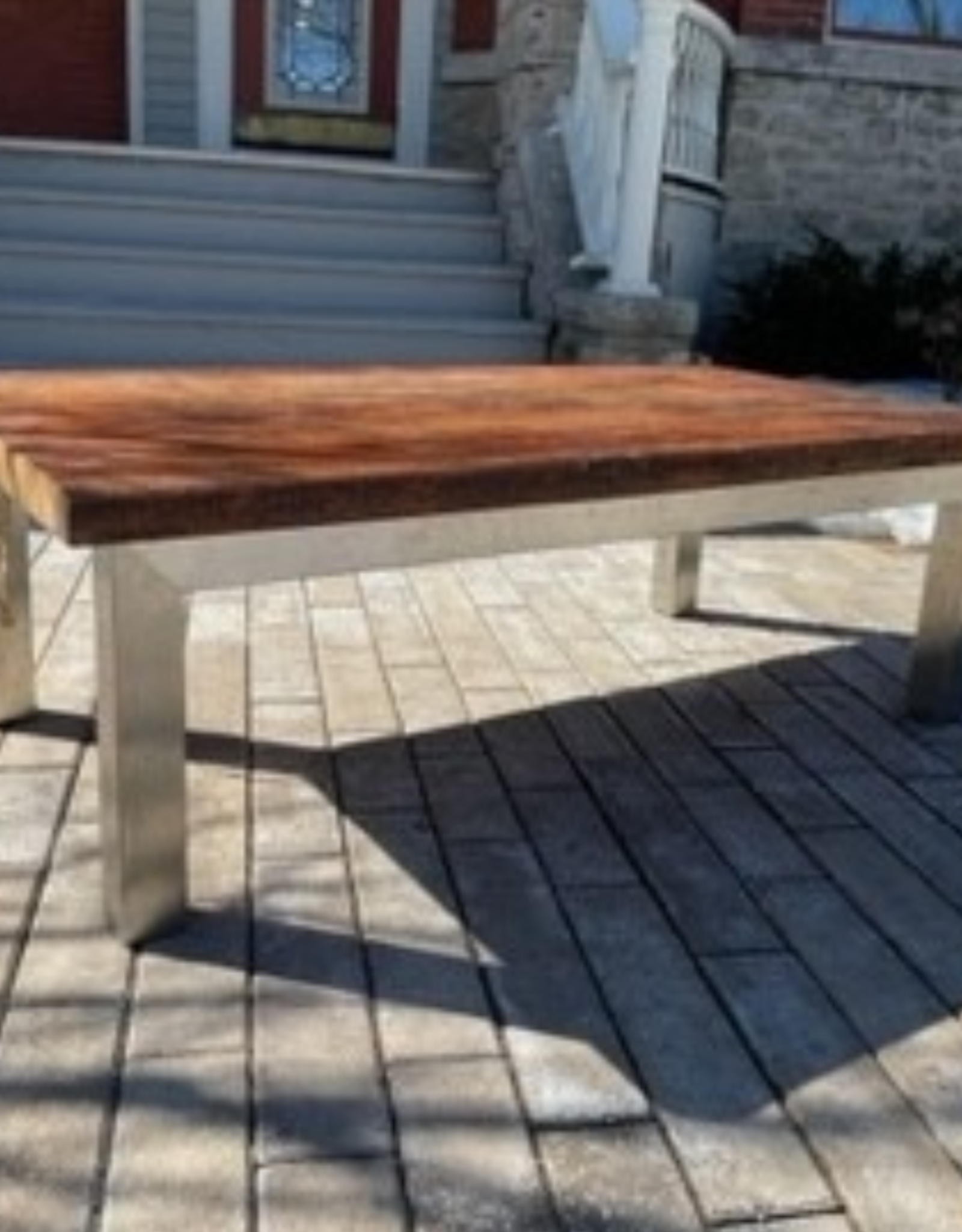 Coffee Table - Steel Legs with Wooden Top L47"  W24" H15" Reg $1100 Now $500