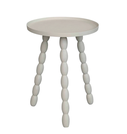 Light Grey Aluminum Side Table H19" D14"