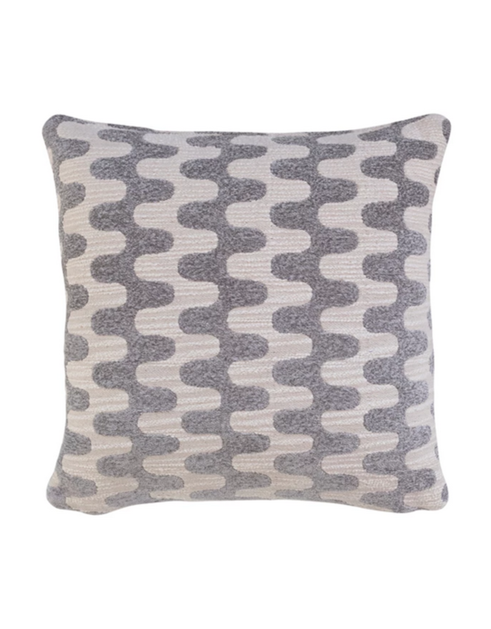 Woven Cotton Jacquard Pillow with Abstract Pattern L18"