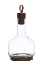 Glass Carafe with Acacia and Leather Lid 62oz