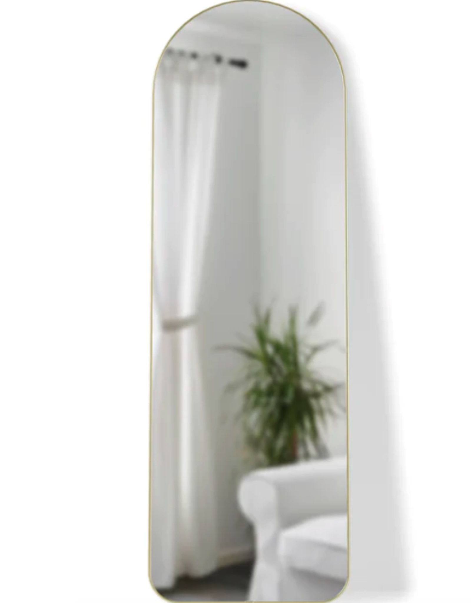 Gold Hubba Arched Leaning Mirror W20" H62"