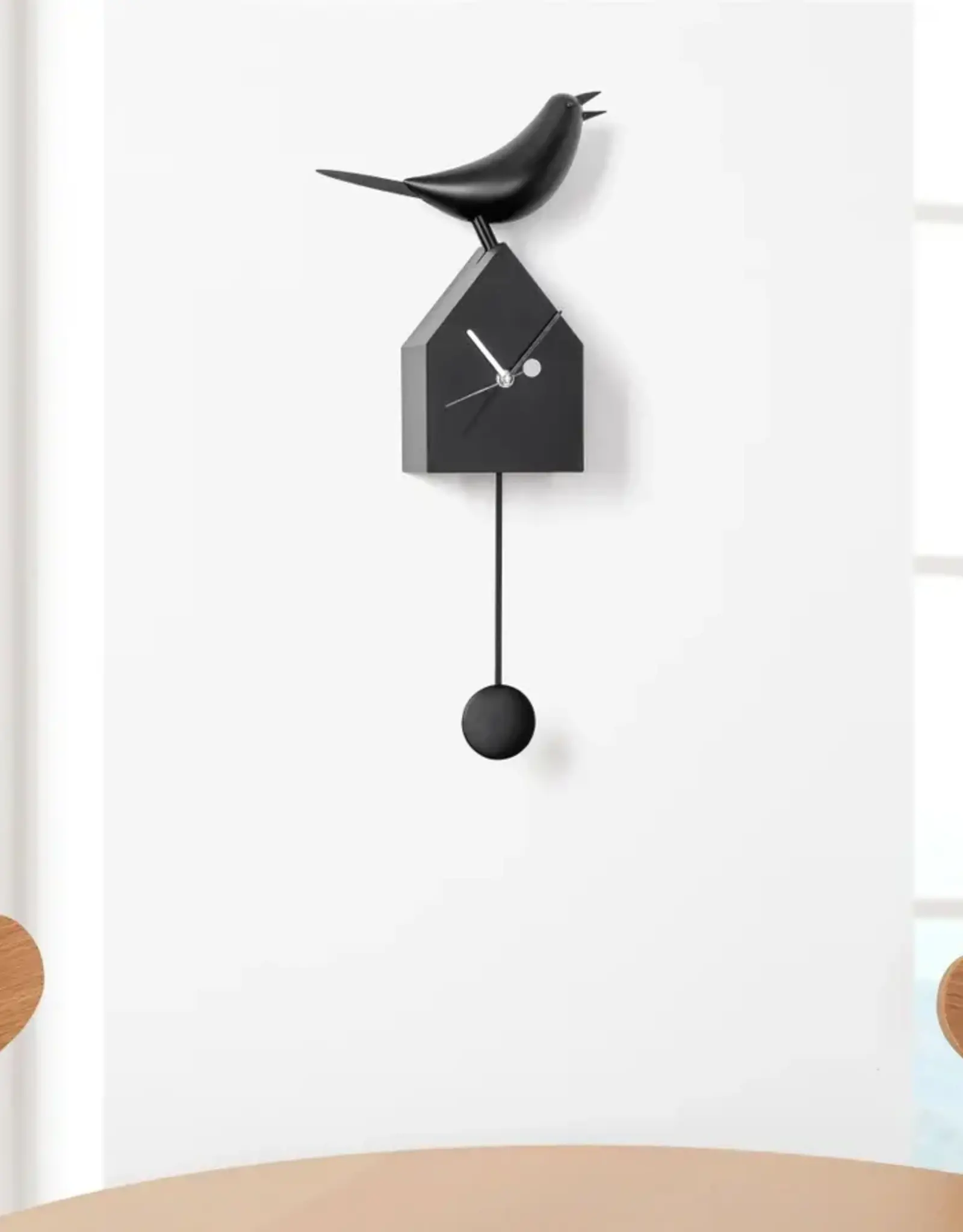 Black Motion Birdhouse Clock