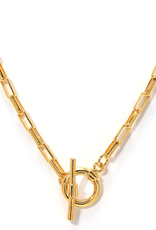 Staple Chain Toggle Necklace - Gold