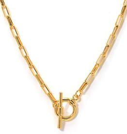 Staple Chain Toggle Necklace - Gold