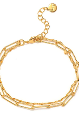 Arlo Paperclip Layered Bracelet - Gold