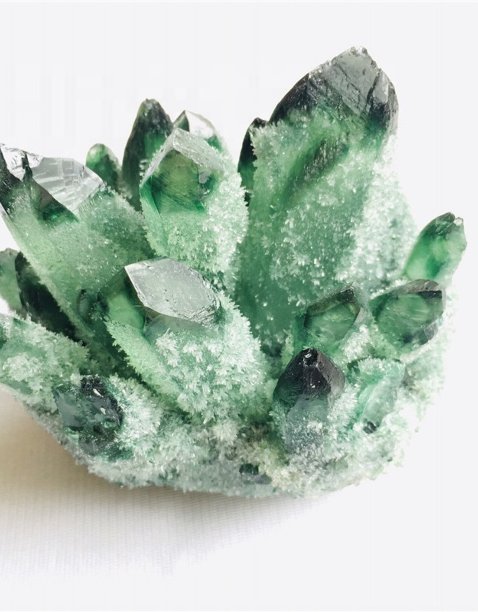 Green Phantom Quartz Cluster