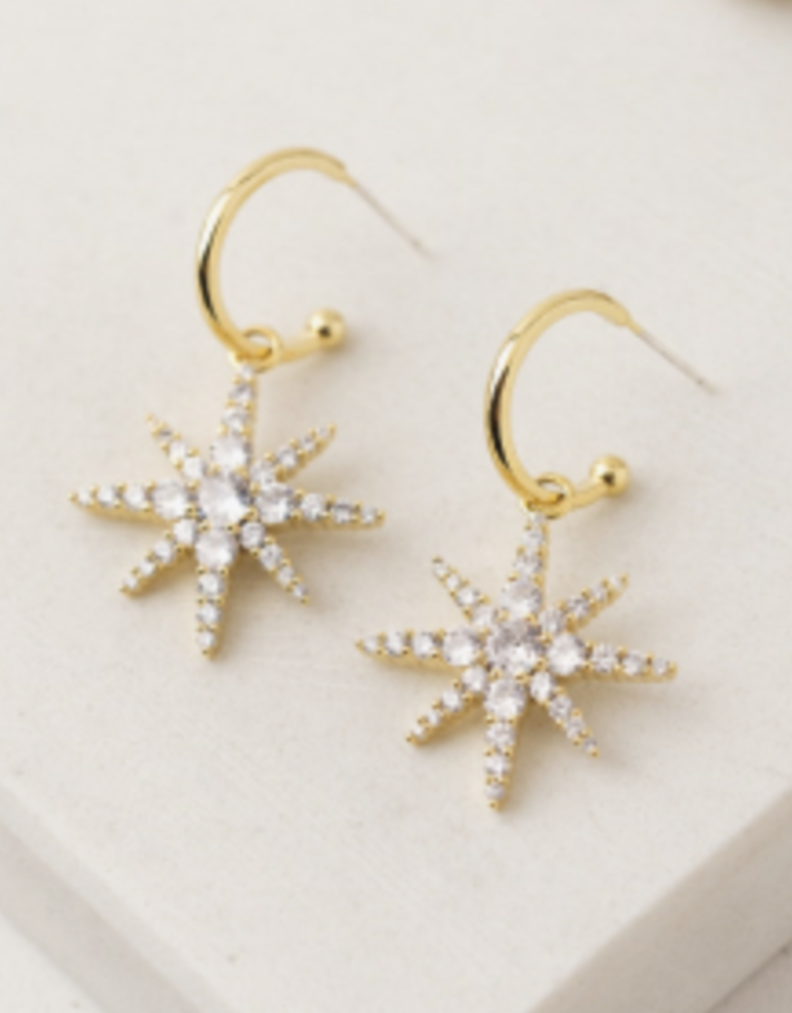 Gold Etoile Star Hoop Earrings  Reg $95 Now $65