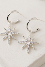Silver Etoile Star Hoop Earrings Reg $95 Now $65