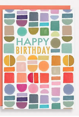 Watercolour Shapes Happy Birthday Card