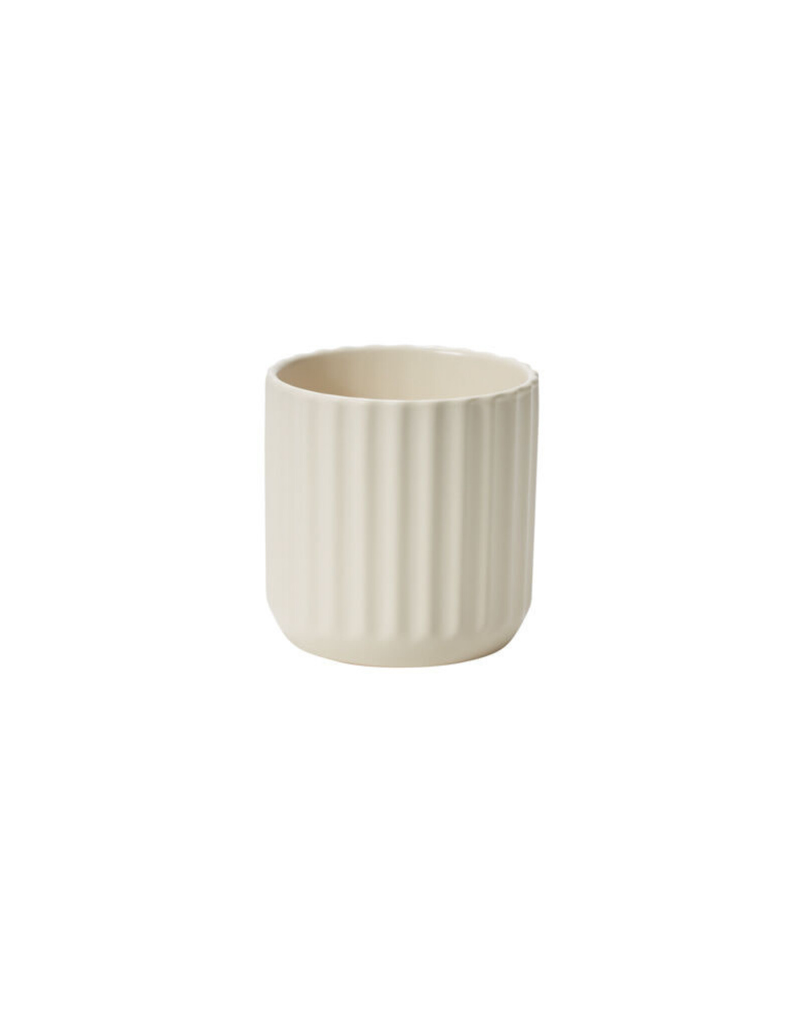 Small Off-White Beam Pot D3.25" H2.75"