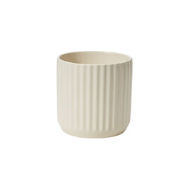 Medium Off-White Beam Pot D4.75" H4.5"