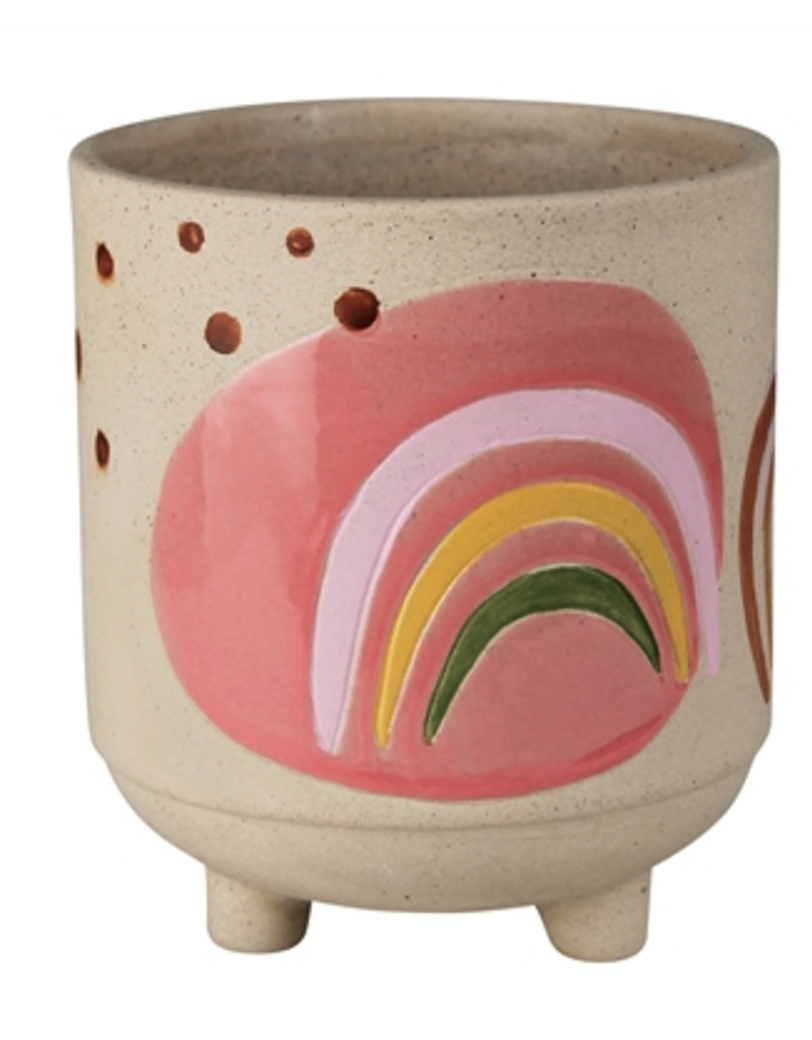 Handpainted Ceramic Cachepot H4.75"