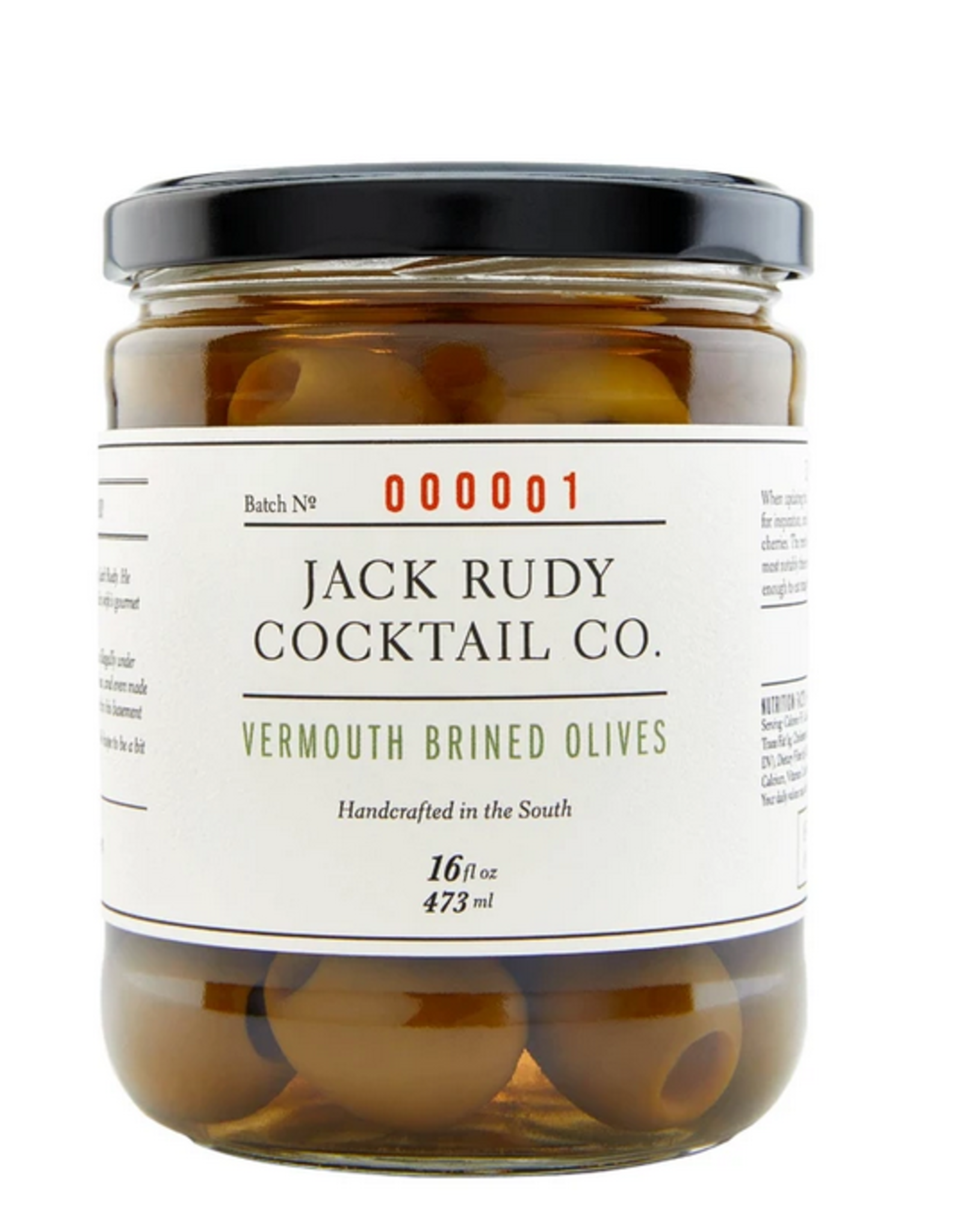 Jack Rudy Vermouth Brined Olives 16 oz.
