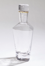 Hammered Decanter with Gold Trim H12"