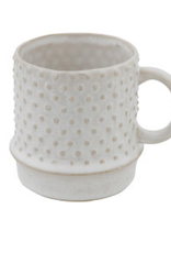 White Hobnail Mug 12oz H3.75"