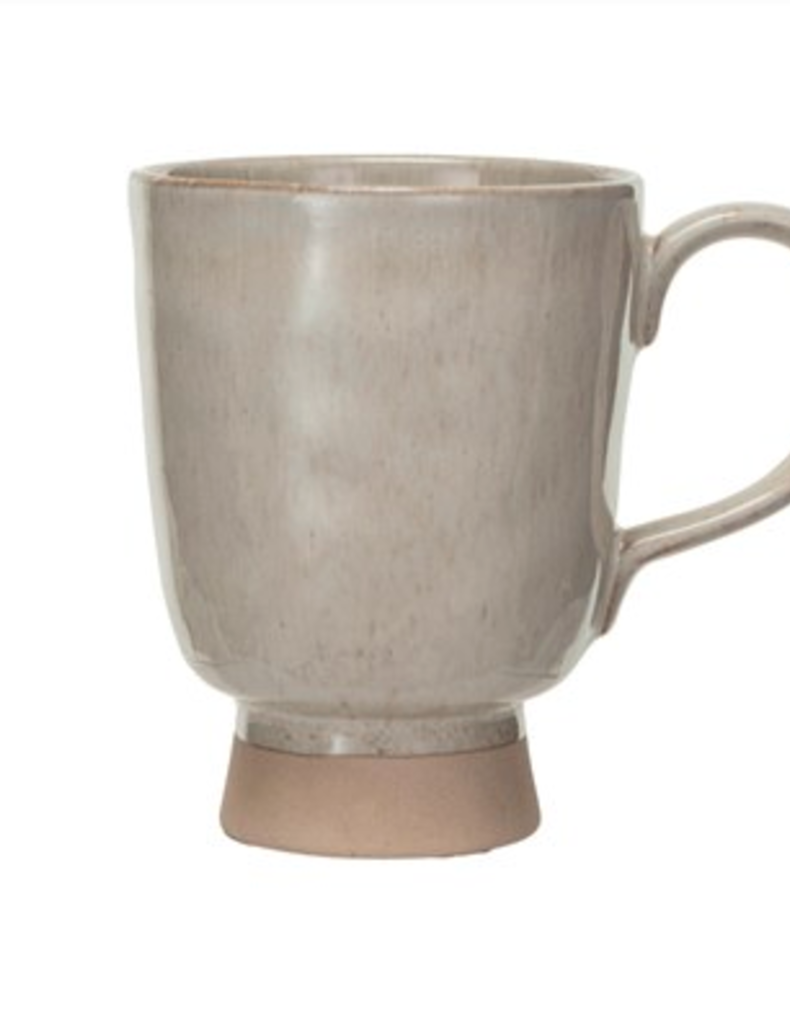 Cream Colour Stoneware Footed Mug H4.75"