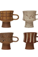 Stoneware Footed Mug 14oz - 4 Assorted