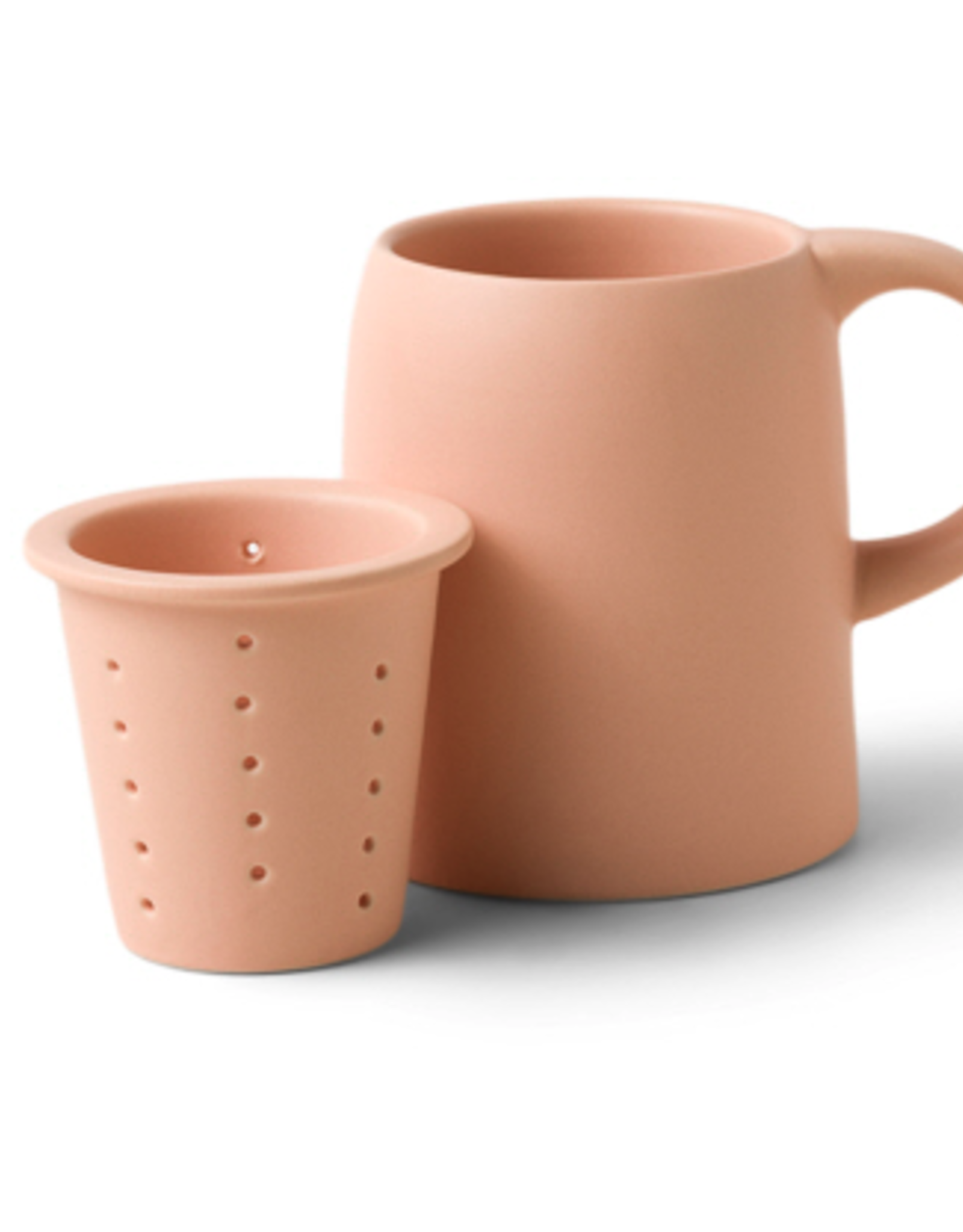 Dusty Tan Blush Ceramic Tea Infuser Mug 11oz