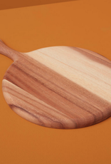 Small Round Acacia Wood Board with Handle D8"