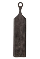 Small Black Acacia Wood Tray/Cutting Board W Handle L23.75"