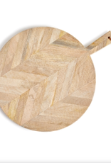 Large Round Marquetry Serving Board