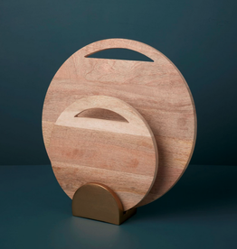 Raw Natural Mango Wood Boards with Gold Stand - Set of 3